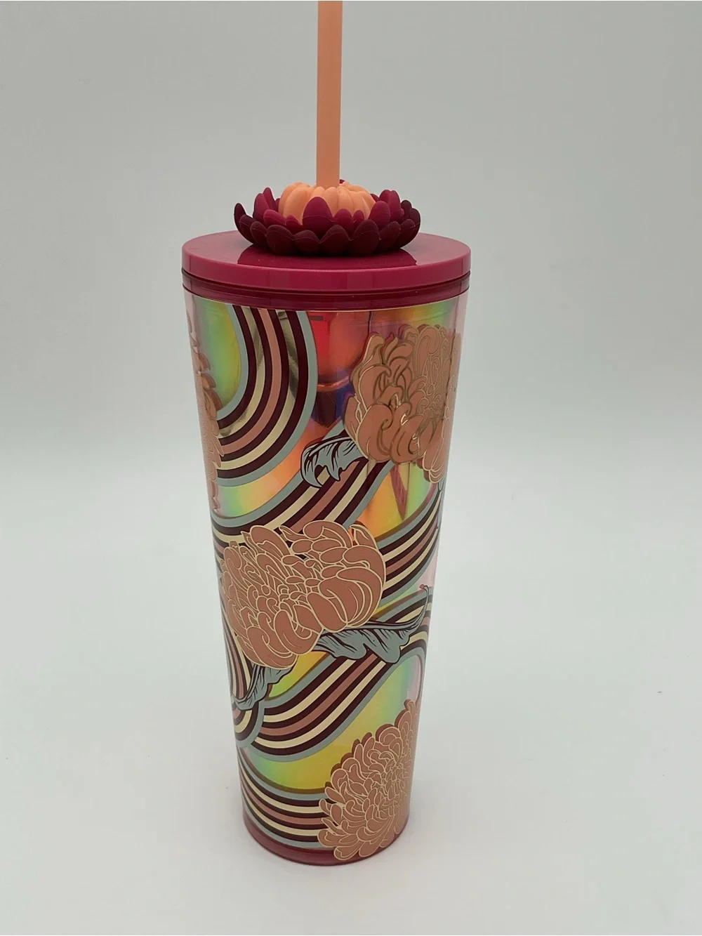Starbucks 2024 Holiday Flower Straw Cold Cup